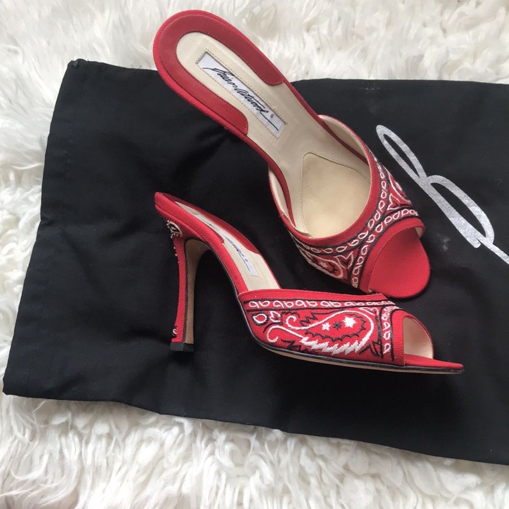 Brian Atwood Mule Sandal Heels - Picture 1 of 8